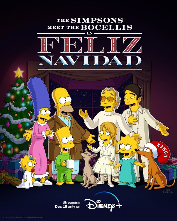 The Simpsons meet the Bocellis in 'Feliz Navidad' Short Film Poster